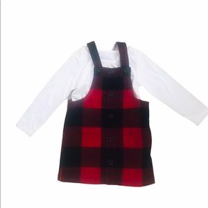CHILDREN’S PLACE | Red & Black Plaid Overall Dress